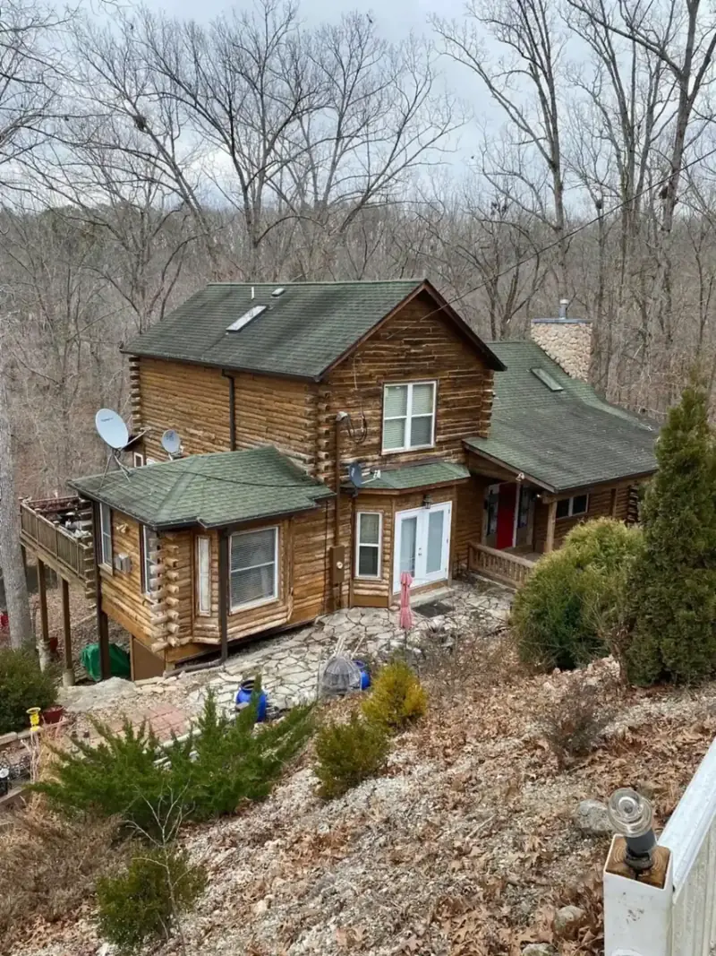 weathered log cabin before restoration St. Francois County Missouri - Nye Builders